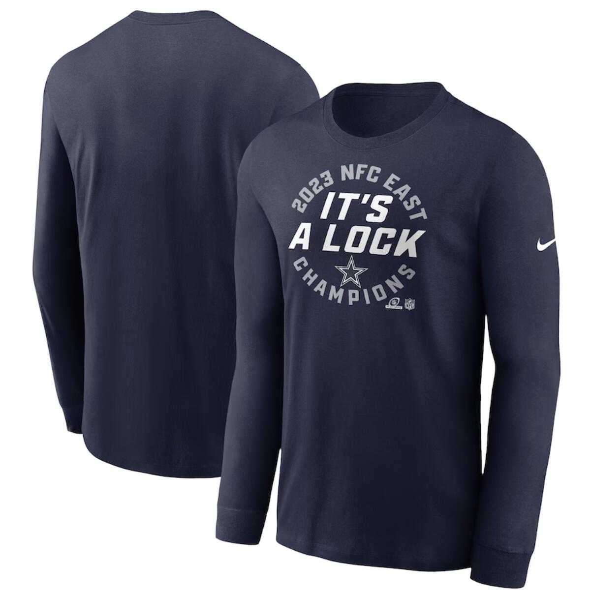 Men's Dallas Cowboys Navy 2023 NFC East Division Champions Locker Room Trophy Collection Long Sleeve T-Shirt,We sell and wholesale Men's Dallas Cowboys Navy 2023 NFC East Division Champions Locker Room Trophy Collection Long Sleeve T-Shirt on line form chian!